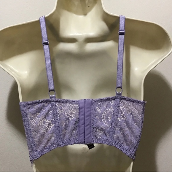 Victorias Secret Very Sexy Plunge Lace Halter High Neck Long Line Bra Lilac 32DD - Picture 8 of 9